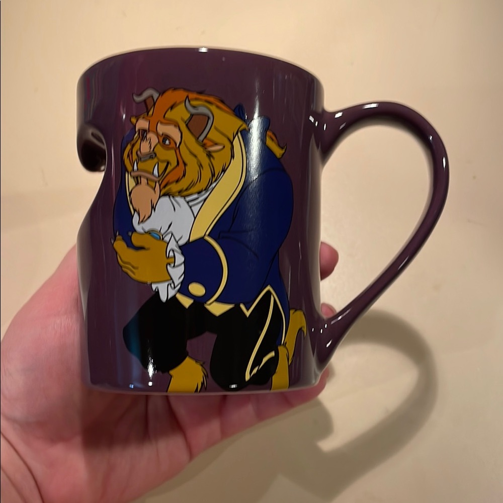 DISNEY UEC Beauty and the Beast Purple Mugs Set Belle Heart Purple Gold - Picture 5 of 9